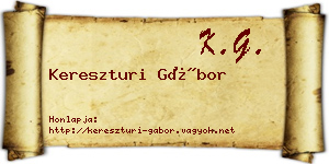 Kereszturi Gábor névjegykártya